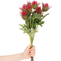 Product Artificial red thistle branch for decoration, 67cm, 3 pieces