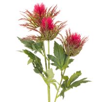 Product Artificial red thistle branch for decoration, 67cm, 3 pieces