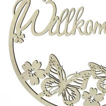 Product Welcome sign wooden decorative ring butterfly Ø21.5cm 4pcs