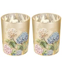 Product Elegant candle holder with floral motifs for cozy room decoration, 12.5cm, 2 pieces.