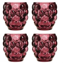Product Windlight Berry Glass Decoration Tealight Holder Ø9cm H9.5cm 4 pcs