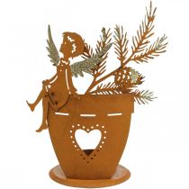 Product Tea light holder Christmas angel decoration rust decoration Ø8cm H18cm