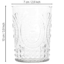 Product Glass hurricane lantern, candle holder, tealight holder, glass Ø7.5cm H10cm