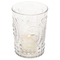 Product Glass hurricane lantern, candle holder, tealight holder, glass Ø7.5cm H10cm