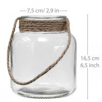 Lantern glass, tealight holder for hanging H16.5cm Ø14.5cm