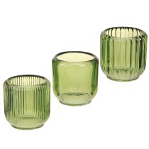 Product Lantern Glass Tealight Holder Retro Green 8cm 6 Pcs