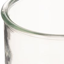 Product Glass tealight holder, round, clear glass, versatile, 12cm, 2 pieces
