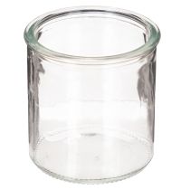Product Round glass votive candle holder, clear glass, 8cm, 3 pieces