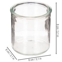Product Round glass votive candle holder, clear glass, 8cm, 3 pieces