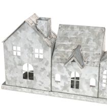 Product Decorative row of houses with tealight holders, Advent decoration, 68cm