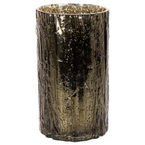 Product Glass tealight holder with deer head and tree reliefs, winter decoration, 26cm