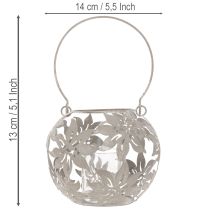 Product Wind light metal hanging decoration decorative lantern gray Ø14cm H13cm