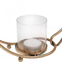 Lantern metal candle holder golden glass Ø33cm