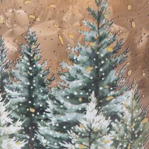 Product Glass tealight holder with winter forest in snow, Christmas decoration, 20cm