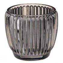 Product Glass lantern in grey autumn winter Ø7cm H7cm 6 pcs