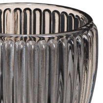 Product Glass lantern in grey autumn winter Ø7cm H7cm 6 pcs