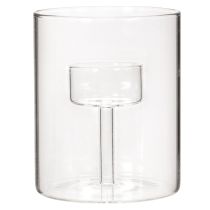 Product Glass lantern with raised tea light holder 11cm