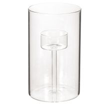 Product Glass candle holder with insert for tea light, 15cm, 2 pieces
