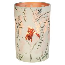 Product Glass tealight holder, floral design for cozy moments in the home, 18cm