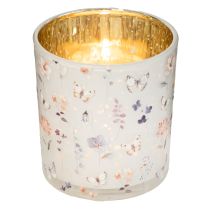 Product Decorative glass lantern with butterfly design for stylish home accents, 8cm, 4 pieces