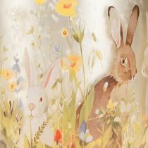 Product Decorative glass lantern with Easter bunny motif for springtime home accents, 12.5cm, 2 pieces.