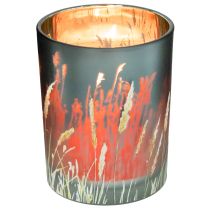 Product Elegant decorative lantern with grass motif for cozy living accents, 12.5cm, 2 pieces.