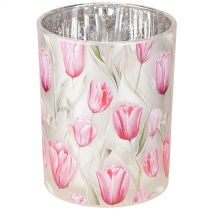 Product Elegant tulip-motif lantern for atmospheric spring decoration, 12.5cm, 2 pieces.