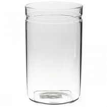 Flower vase, glass cylinder, glass vase round Ø10cm H16.5cm