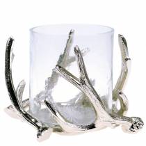 Product Lantern antler silver Ø16cm H11cm