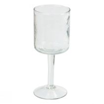 Product Glass lantern with base, round glass tealight holder Ø8cm H20cm