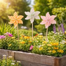 Product Windmill garden stake, attractive decoration for patio, garden and balcony, 47cm, 3 pieces