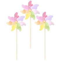 Product Windmill Decoration Windmill Natural Colorful Ø21.5cm H55cm 3pcs