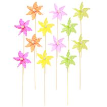 Product Windmill with Dots Windmill on Stick Colorful Ø8.5cm 12 pcs