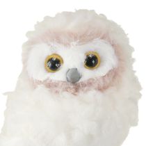 Product Winter decoration decorative owl figures for standing white 15cm 2 pieces