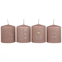 Product Christmas candles candles Christmas pink Ø5cm H6cm 4pcs