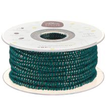 Product Wool thread with wire felt cord wool cord turquoise gold Ø5mm 33m