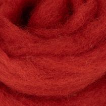 Product Wool cord, decorative wool, red, 2m felted wool for floristry, decoration, and crafts
