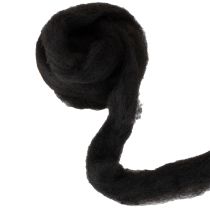 Product Decorative wool, wool cord, felted wool for creative crafts and floristry, 2m, black