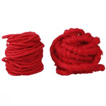 Product Wool Cord Red Felt Cord Wick Thread Fleece L7m Set 2Pcs