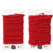 Product Wool Cord Red Felt Cord Wick Thread Fleece L7m Set 2Pcs