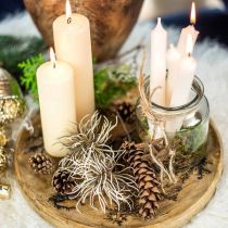 Product Xanthium artificial flower autumn decoration 6 flowers cream, brown 80cm 3pcs