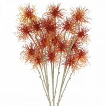 Xanthium artificial flower autumn decoration orange 6 flowers 80cm 3pcs