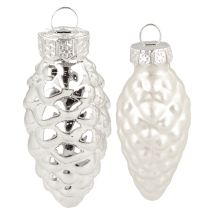 Product Cones mix made of glass silver 5cm 14 pcs