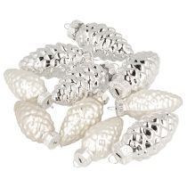 Product Cones mix made of glass silver 5cm 14 pcs