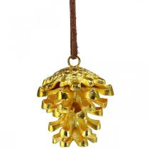 Pine cone decoration cones for hanging Gold H6cm