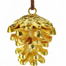 Pine cone decoration cones for hanging Gold H6cm
