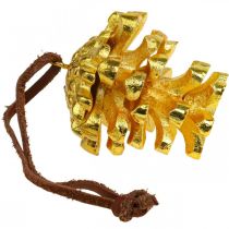 Product Pine cone decoration cones for hanging Gold H6cm