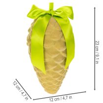 Product Artificial pine cone pendants with gift ribbon and bow, 23cm, 3 pieces