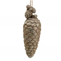 Product Cones with glitter light gold 14cm 3pcs