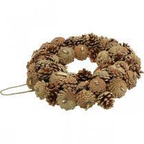 Product Pine cone wreath to hang nature Ø35cm